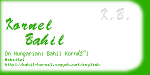 kornel bahil business card